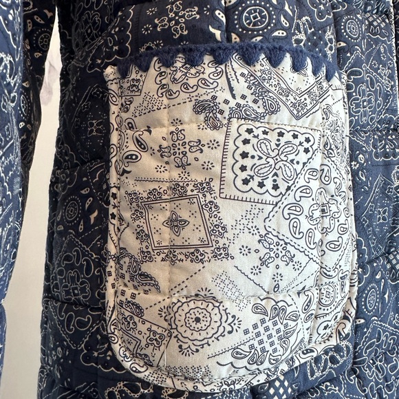 Blue Bandana Patterned Jacket with White Accents - Picture 3 of 6